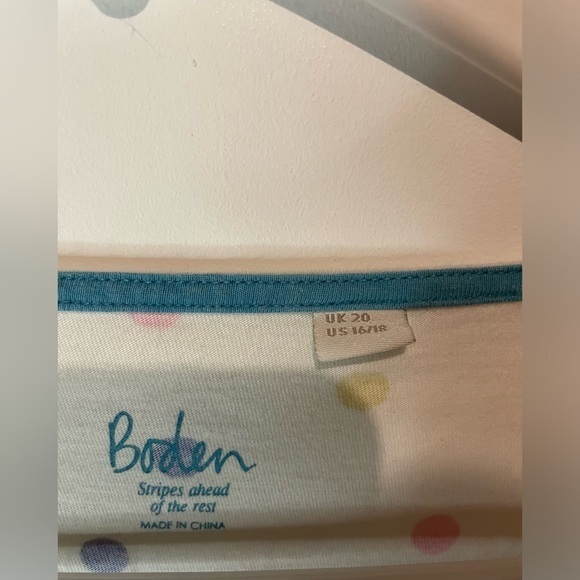 Cute Mini Boden long sleeve cotton tee shirt. Stripes and Polka dot - Picture 3 of 6